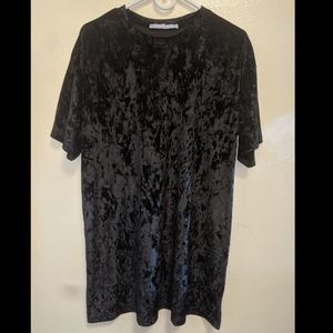 Grunge Velvet Mini Shift Dress